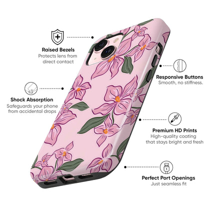 Pink Lily Floral Tough Case