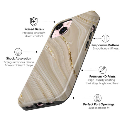 Beige Veins Tough Case