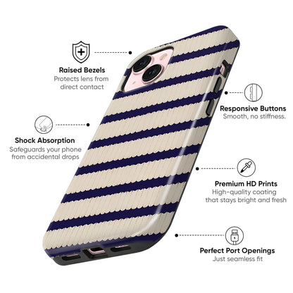 Navy Stripe Calm Tough Case