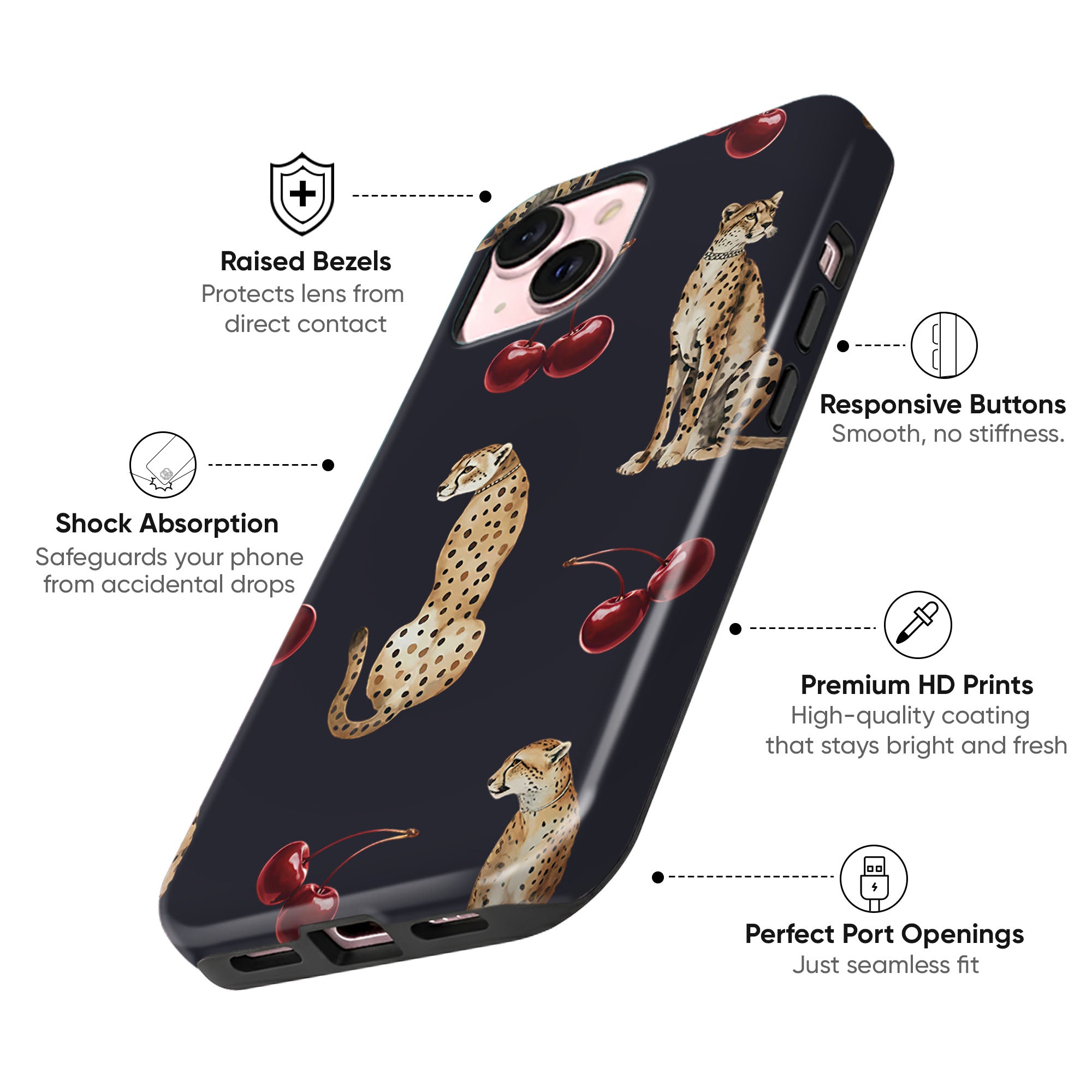 Cheetah Cherry Tough Case
