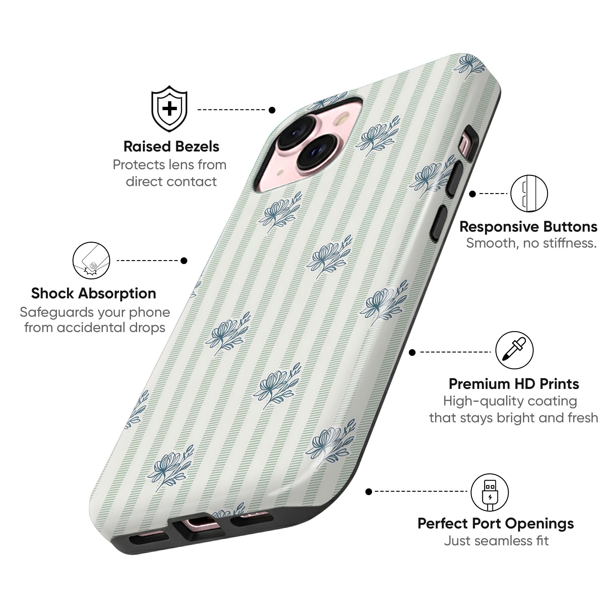 Ditsy Stripe Tough Case