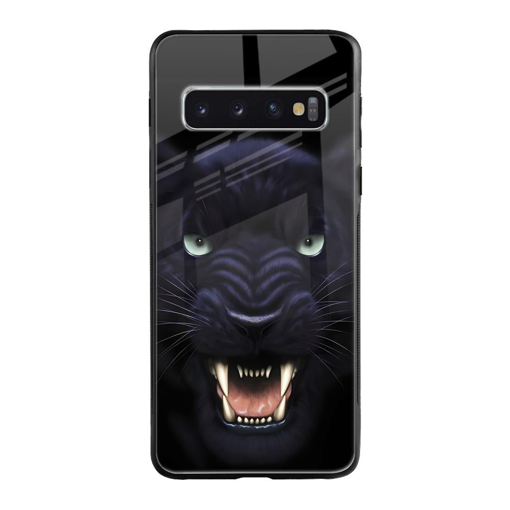 Angry Black Leopard Samsung Galaxy S10 Plus Glass Back Cover Online