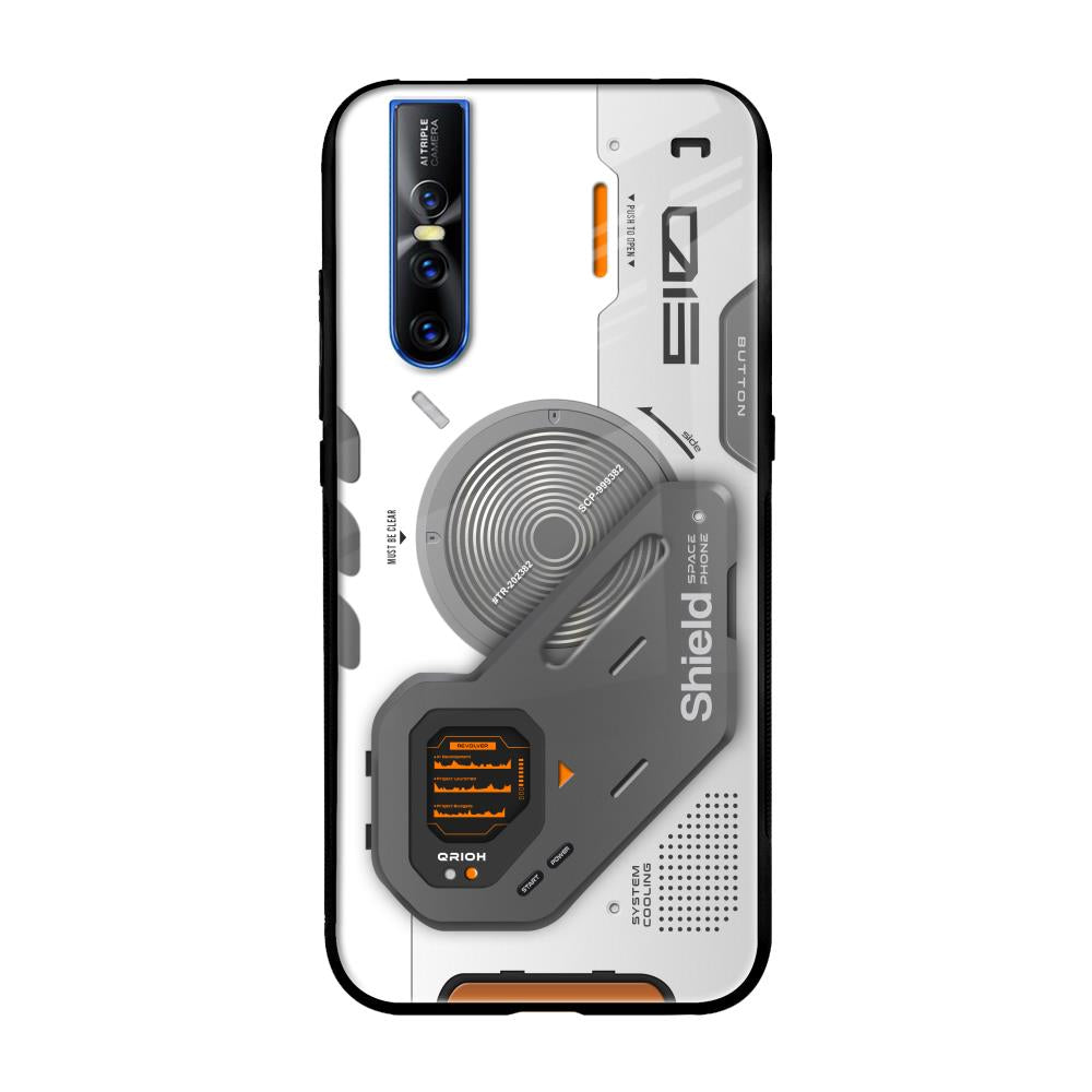 Qrioh Vivo V15 Pro Cover Glass Screen Protector Back Cover For