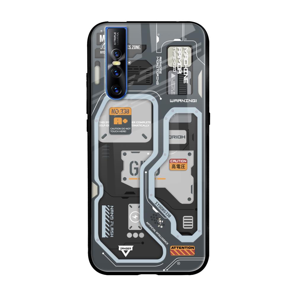 Retro Futuristic Vivo V15 Pro Glass Back Cover Online