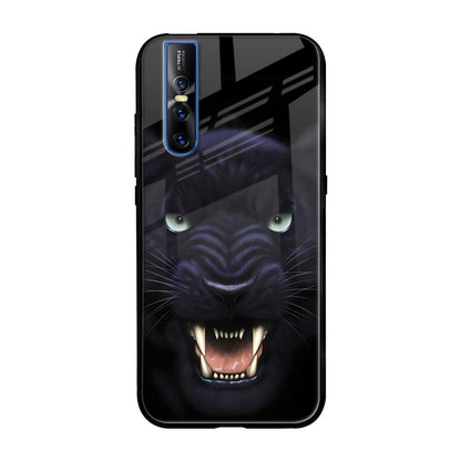 Angry Black Leopard Vivo V15 Pro Glass Back Cover Online