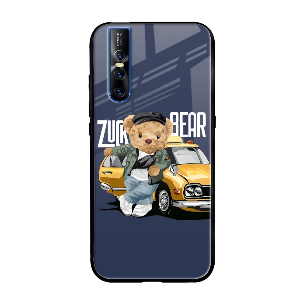 Adventurous Bear Vivo V15 Pro Glass Back Cover Online