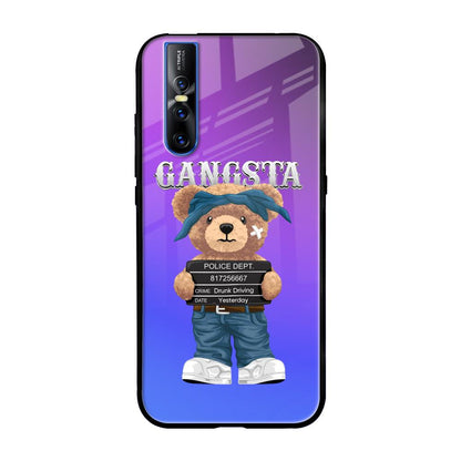Gangsta Bear Vivo V15 Pro Glass Back Cover Online