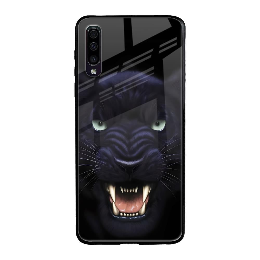 Angry Black Leopard Samsung Galaxy A50 Glass Back Cover Online