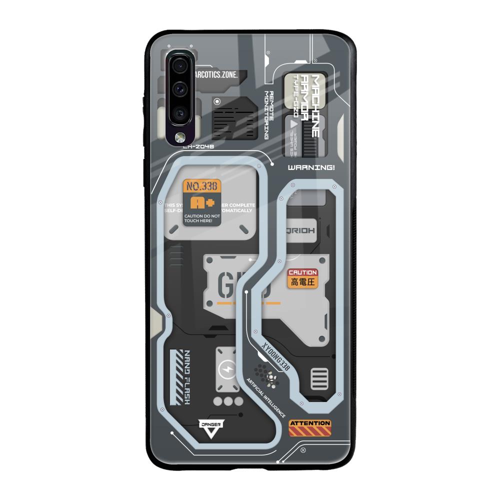 Retro Futuristic Samsung Galaxy A70 Glass Back Cover Online
