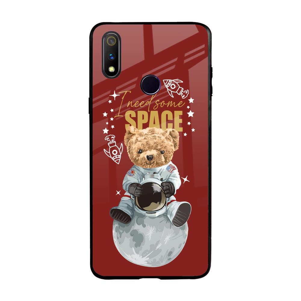 Astronaut Bear Realme 3 Pro Glass Back Cover Online