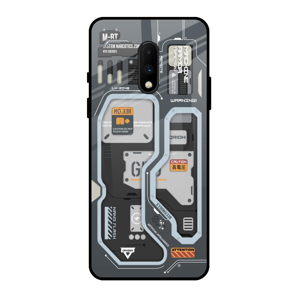 Retro Futuristic OnePlus 7 Glass Back Cover Online