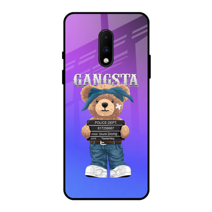 Gangsta Bear OnePlus 7 Glass Back Cover Online