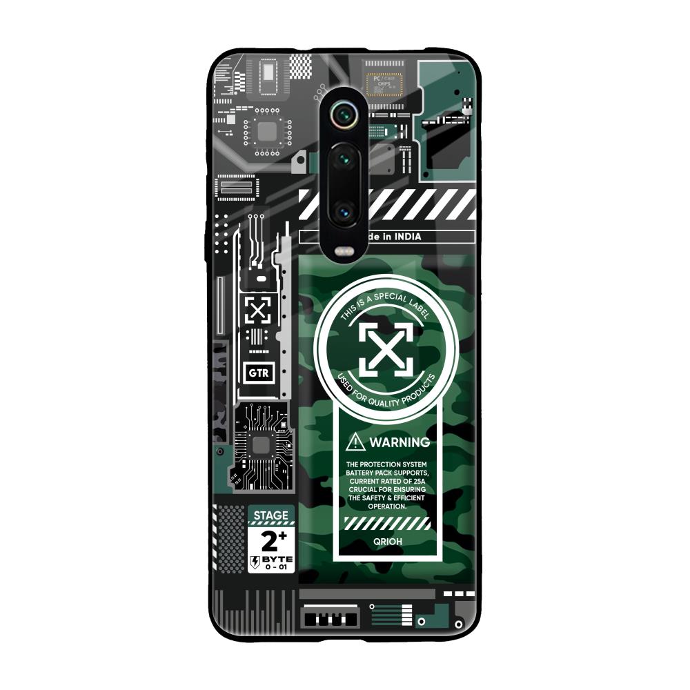 Green Camo Circuit Xiaomi Redmi K20 Glass Back Cover Online