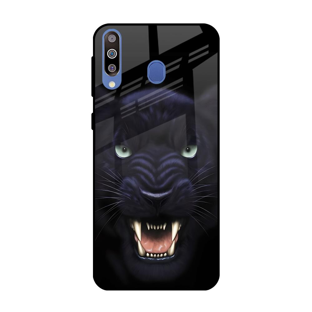 Angry Black Leopard Samsung Galaxy M40 Glass Back Cover Online