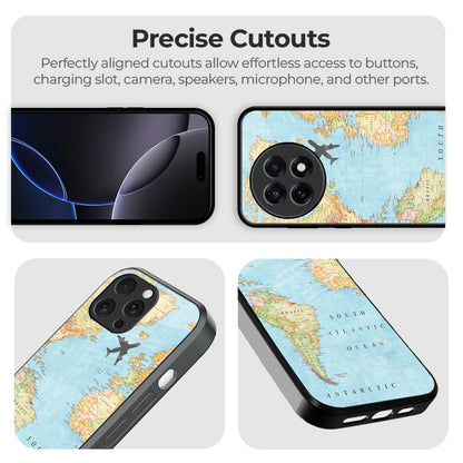 Travel Map Glass Case