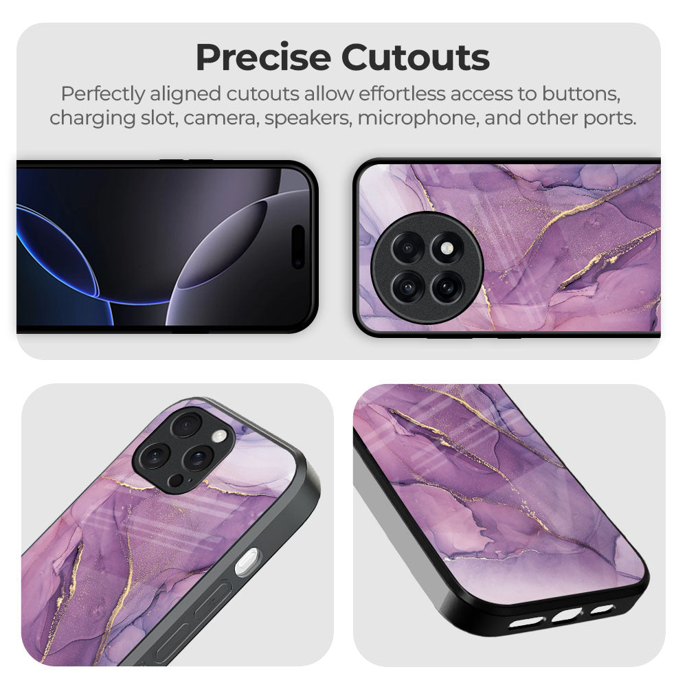 Purple Gold Marble Glass Case