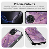 Purple Gold Marble Glass Case