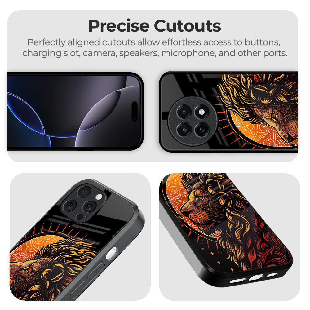 Sun Faced Lion Glass Case
