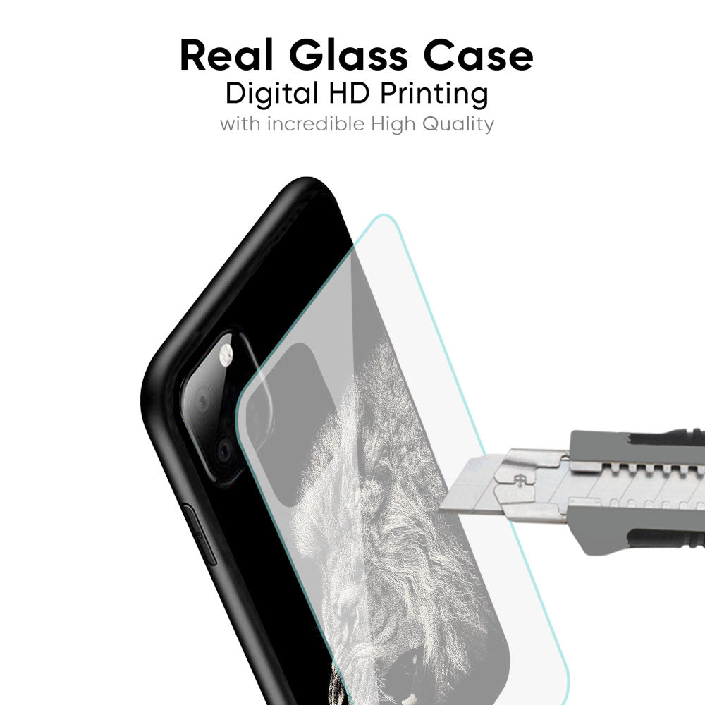 Brave Lion Glass Case for Realme 12X 5G