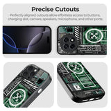 Green Camo Circuit Glass Case