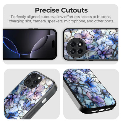 Majestic Flowers Glass Case