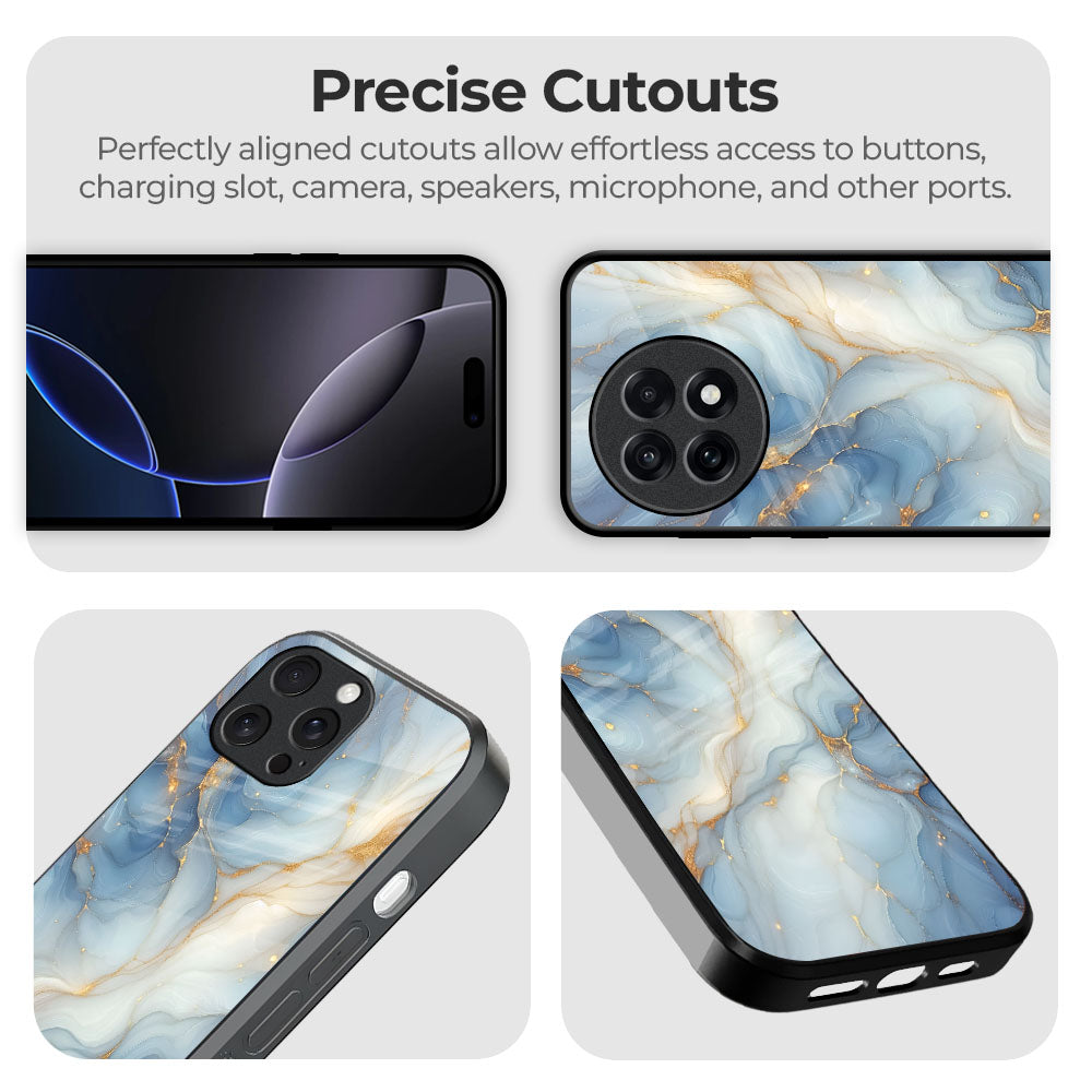 White Veins Glass Case