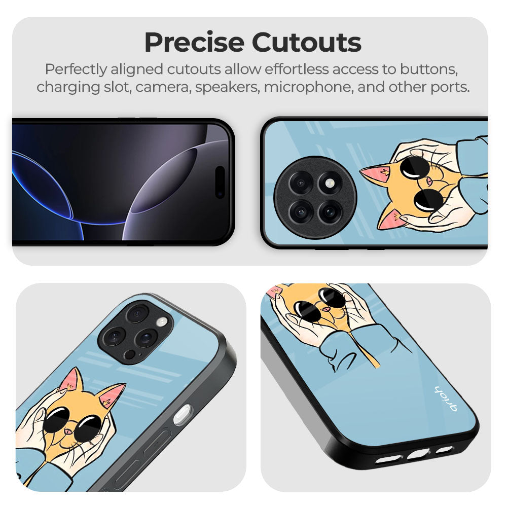 Adorable Cute Kitty Glass Case