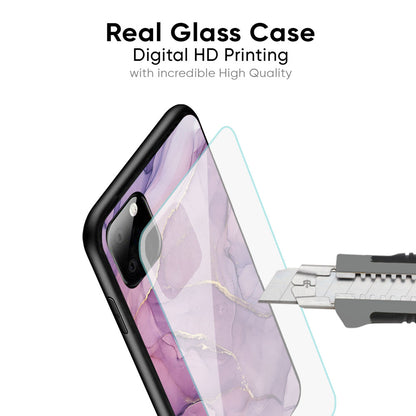 Purple Gold Marble Glass Case for Samsung Galaxy M56 5G