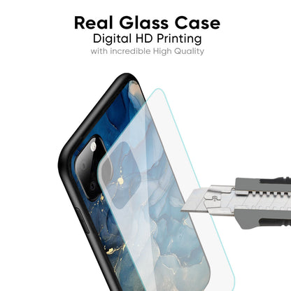 Blue Cool Marble Glass Case for Samsung Galaxy S25 FE 5G