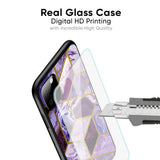 Purple Rhombus Marble Glass Case for Realme C65 5G