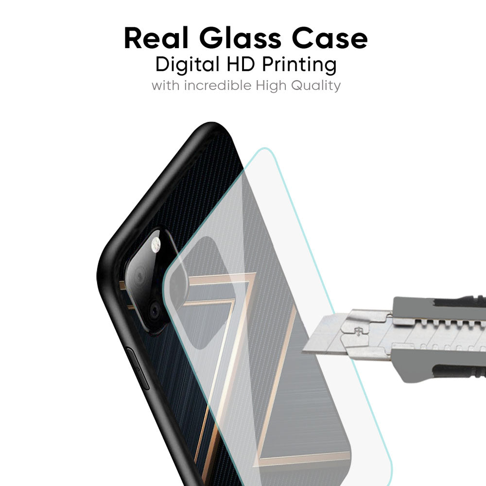 Sleek Golden & Navy Glass Case for Samsung Galaxy M56 5G