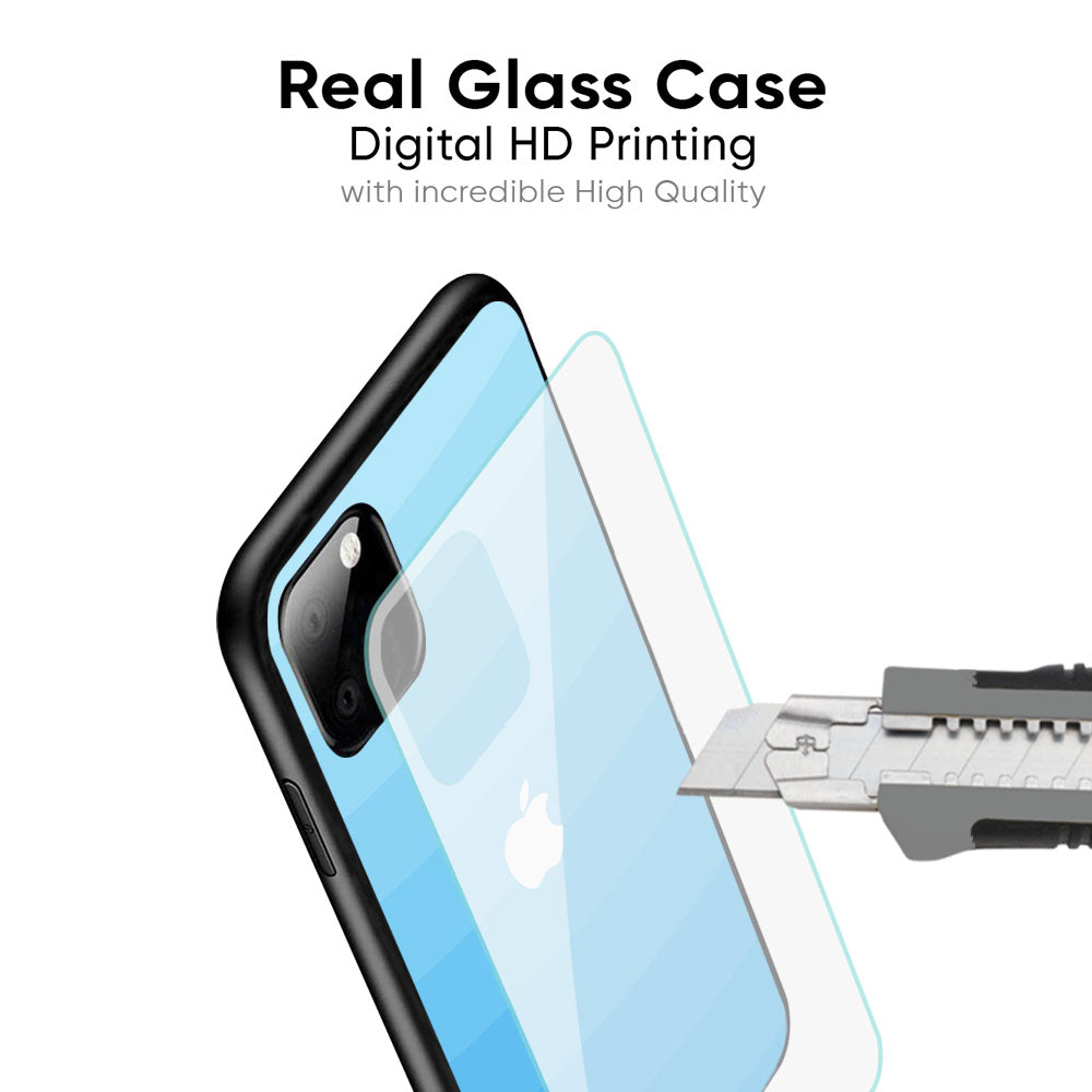 Wavy Blue Pattern Glass Case for iPhone 17