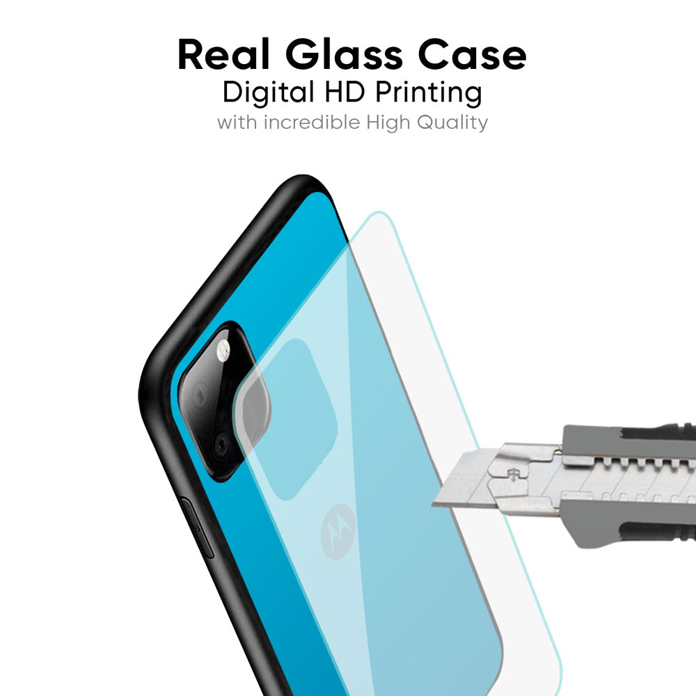 Blue Aqua Glass Case for Motorola Edge 60 Pro