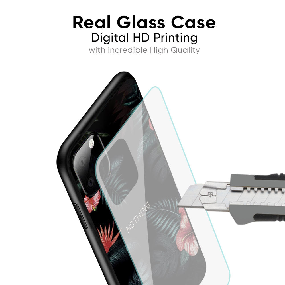 Tropical Art Flower Glass Case for Nothing Phone 3a