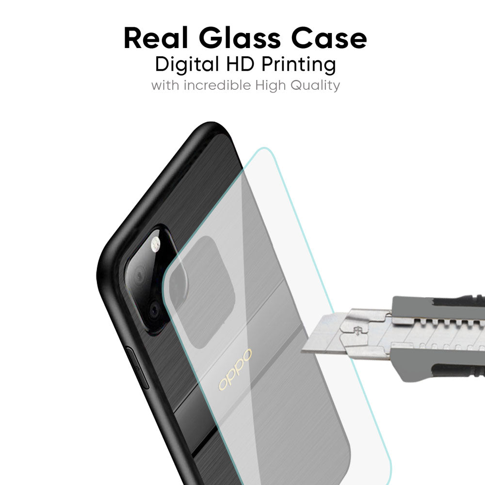 Grey Metallic Glass Case For Oppo Reno14 5G