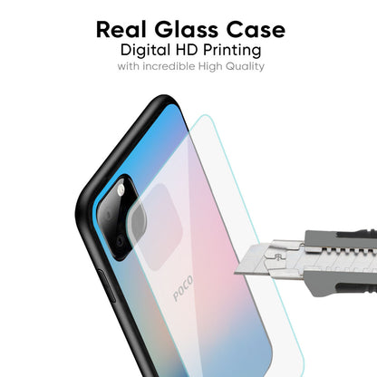 Blue & Pink Ombre Glass case for Poco X7 5G