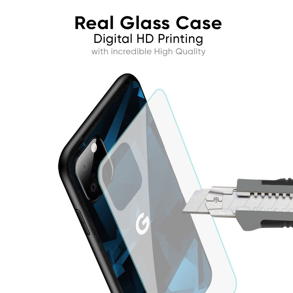 Polygonal Blue Box Glass Case For Google Pixel 10 5G