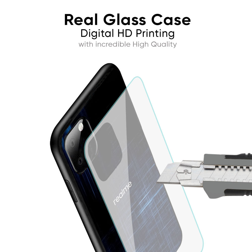 Blue Scratch Glass Case for Realme P4x 5G