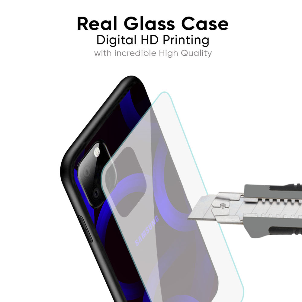 Blue Ring Light Glass Case for Samsung Galaxy M56 5G