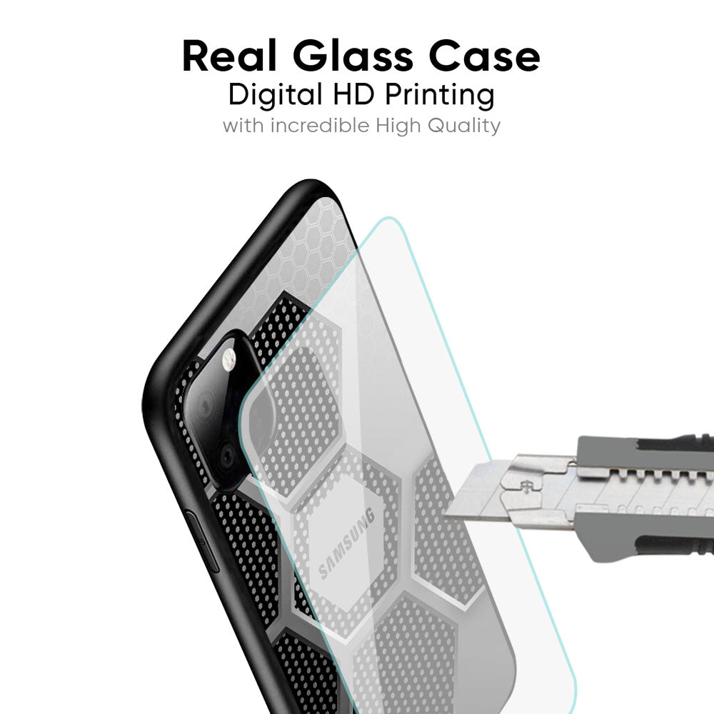 Hexagon Style Glass Case For Samsung Galaxy M56 5G