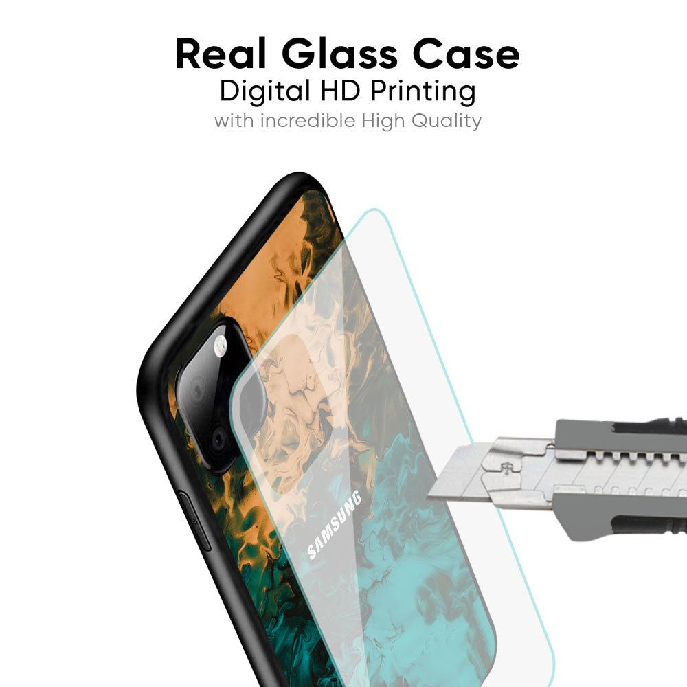 Watercolor Wave Glass Case for Samsung Galaxy M56 5G