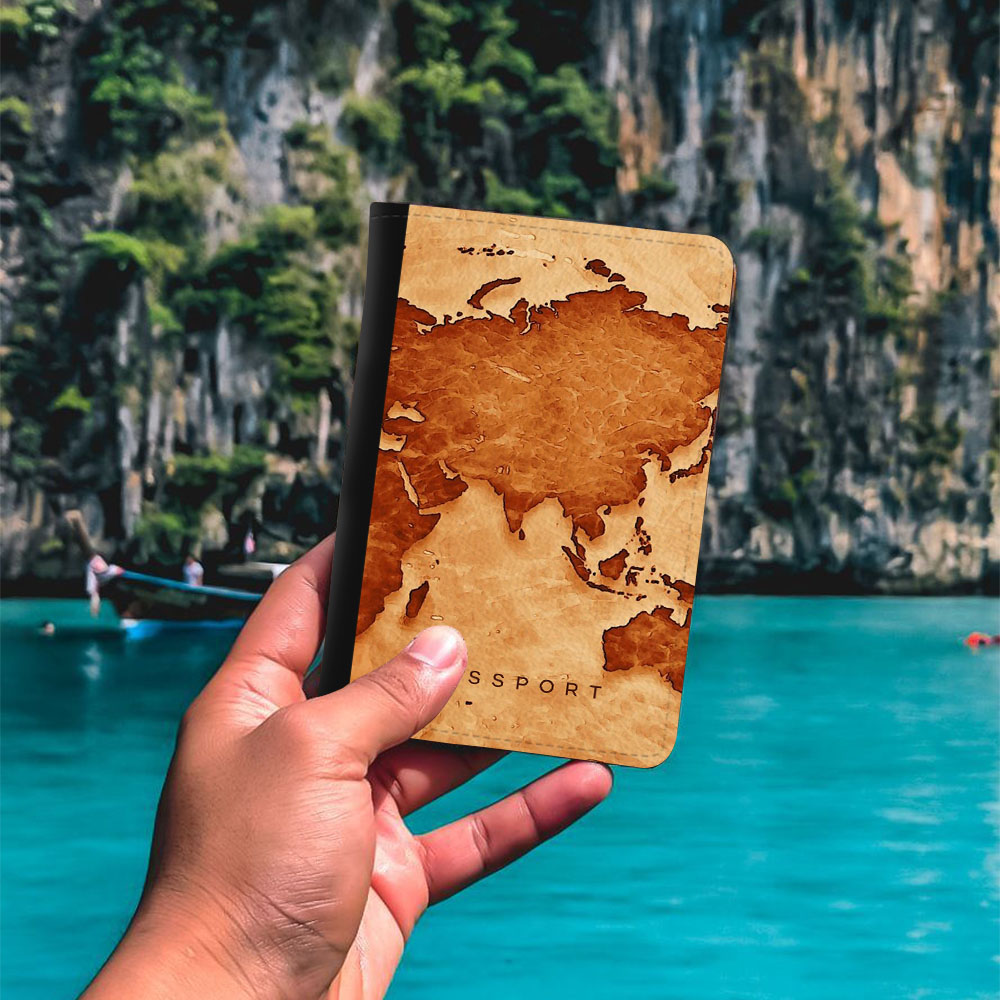 Retro World Passport Cover