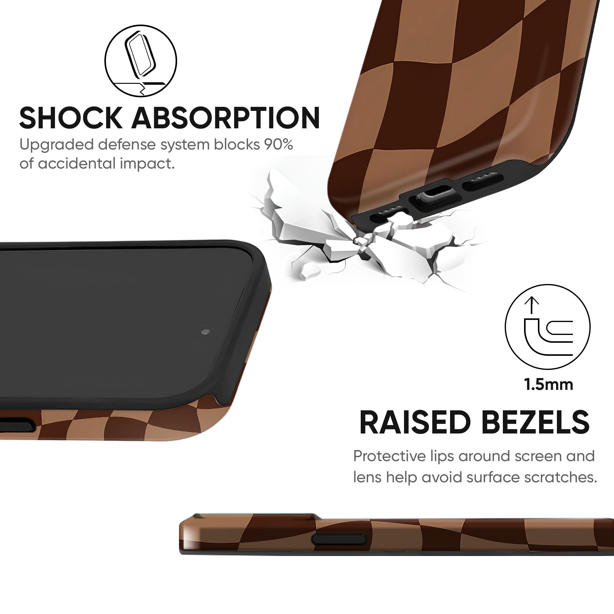 Wavy Brown Checks