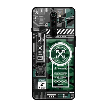 Green Camo Circuit Xiaomi Redmi Note 8 Pro Glass Back Cover Online