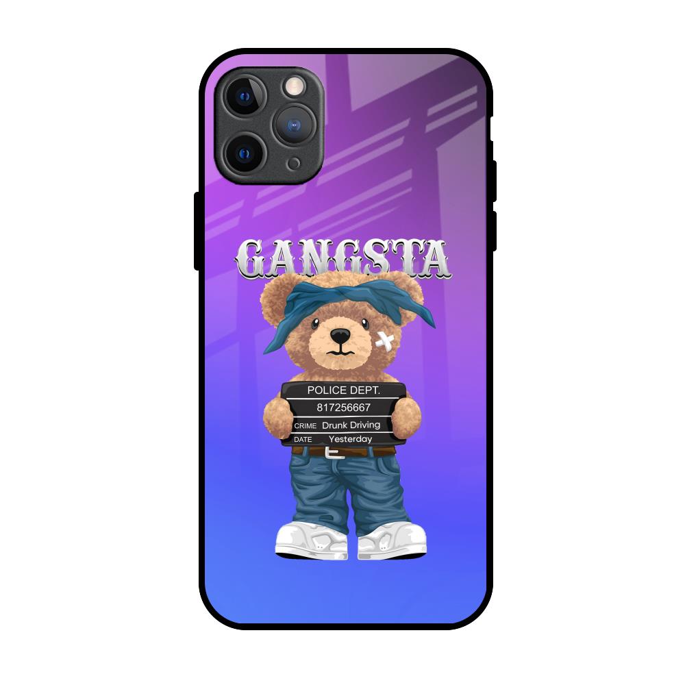 Gangsta Bear iPhone 11 Pro Max Glass Back Cover Online