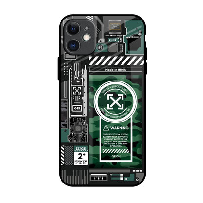 Green Camo Circuit iPhone 11 Glass Back Cover Online