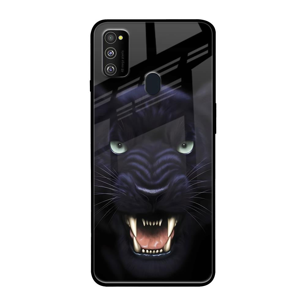 Angry Black Leopard Samsung Galaxy M30s Glass Back Cover Online