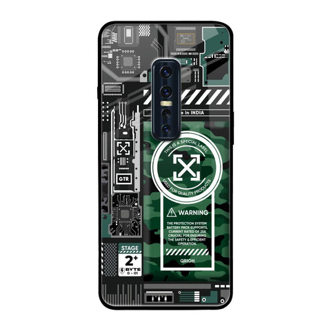 Green Camo Circuit Vivo V17 Pro Glass Back Cover Online