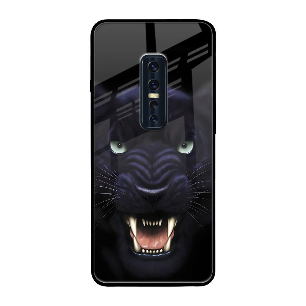 Angry Black Leopard Vivo V17 Pro Glass Back Cover Online
