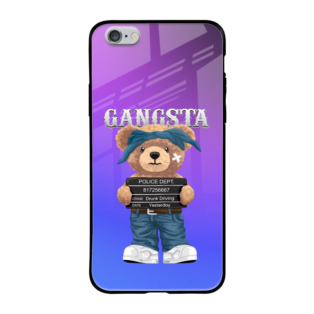 Gangsta Bear iPhone 6S Glass Back Cover Online